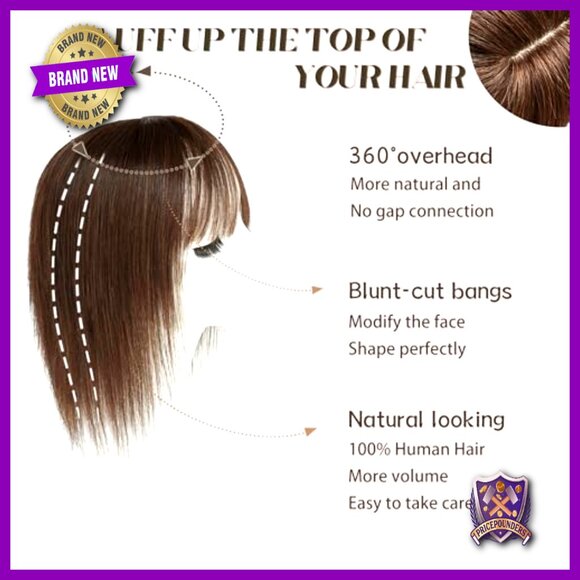 Clip-In Human Hair Topper with Silk Base for Volume & Hair Loss main image 4